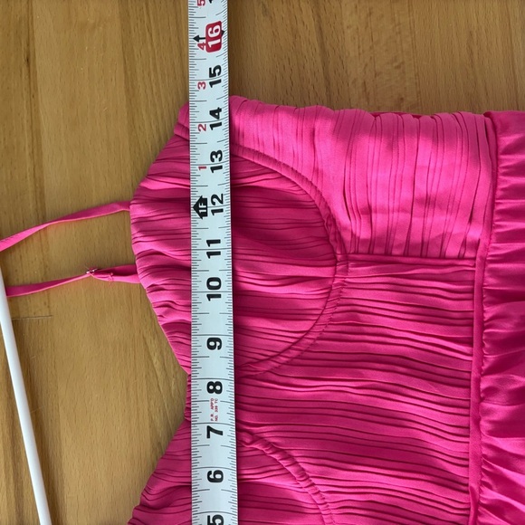 NWOT Lulus Cascading Crush Hot Pink Tiered Bustier Midi Dress  Ruffle Barbie - Picture 6 of 8